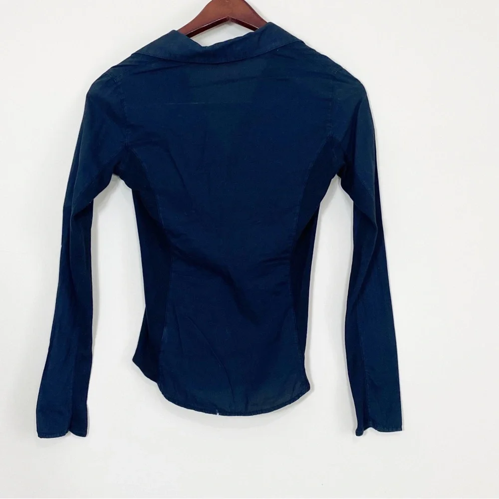 James Perse Business Office Corporate Long Sleeve Button Top Blck Top Size S - Picture 7 of 11